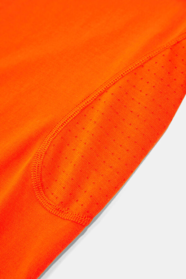 Relax Fit Orange Crew Neck Printed Men's T-Shirt 4