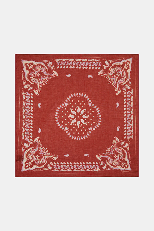 Red Ethnic Patterned Scarf