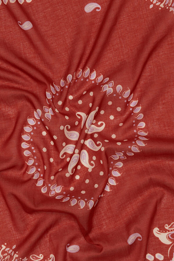 Red Ethnic Patterned Scarf 2