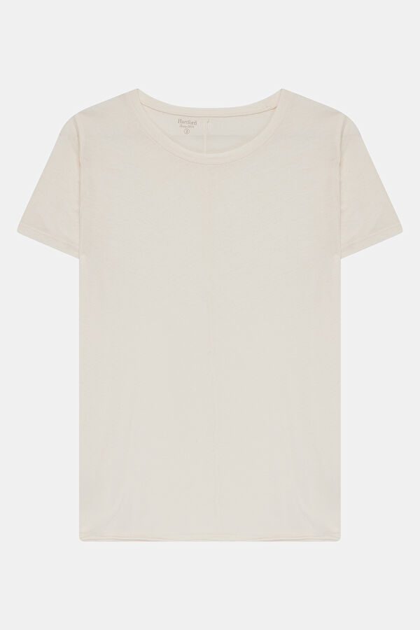 Krem O Yaka Kadın T-Shirt