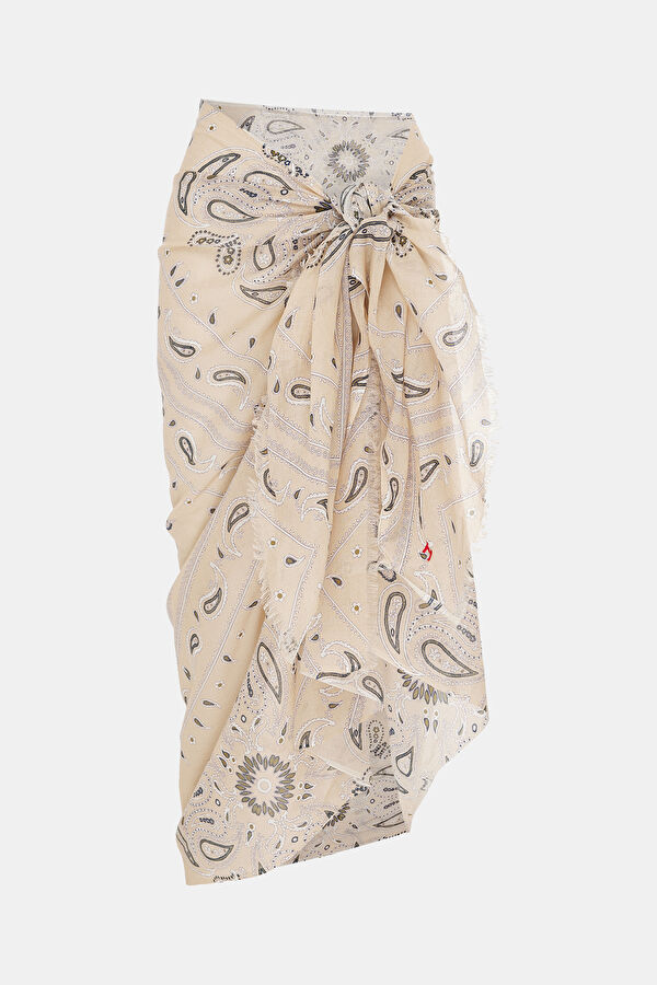 Light Beige Ethnic Pattern Pareo