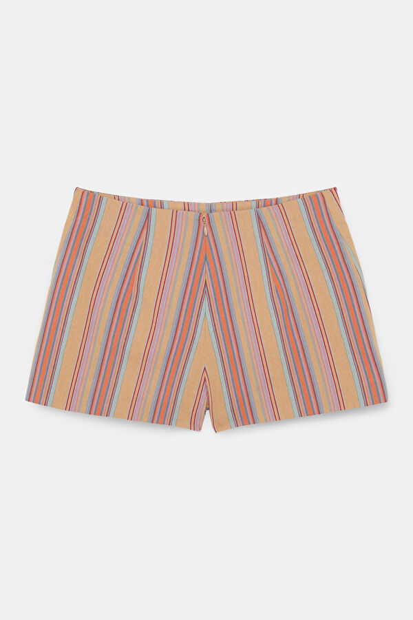 Light Pink Striped Pattern Women's Shorts 2