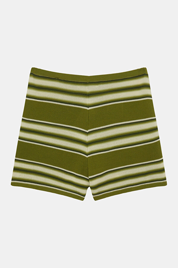 White Striped Patterned Shorts 2