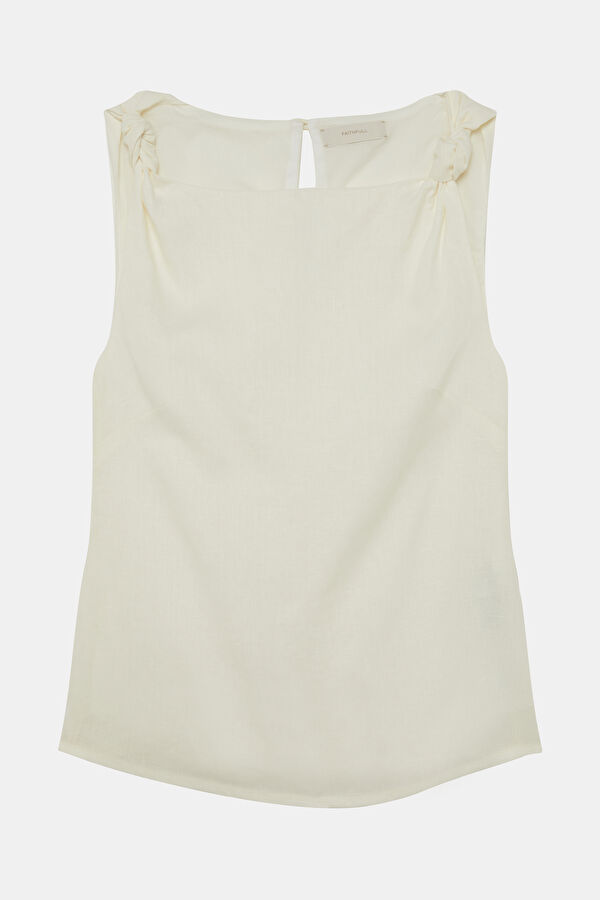 White Sleeveless Blouse