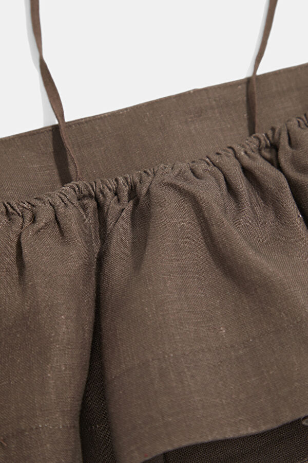 Coffee Strappy Women's Blouse 4