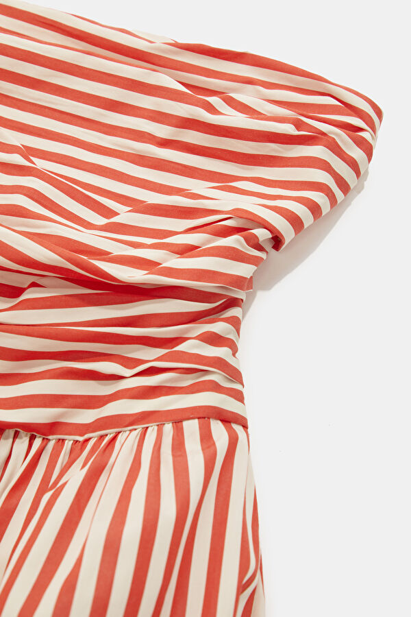 Red Striped Women's Dress 5