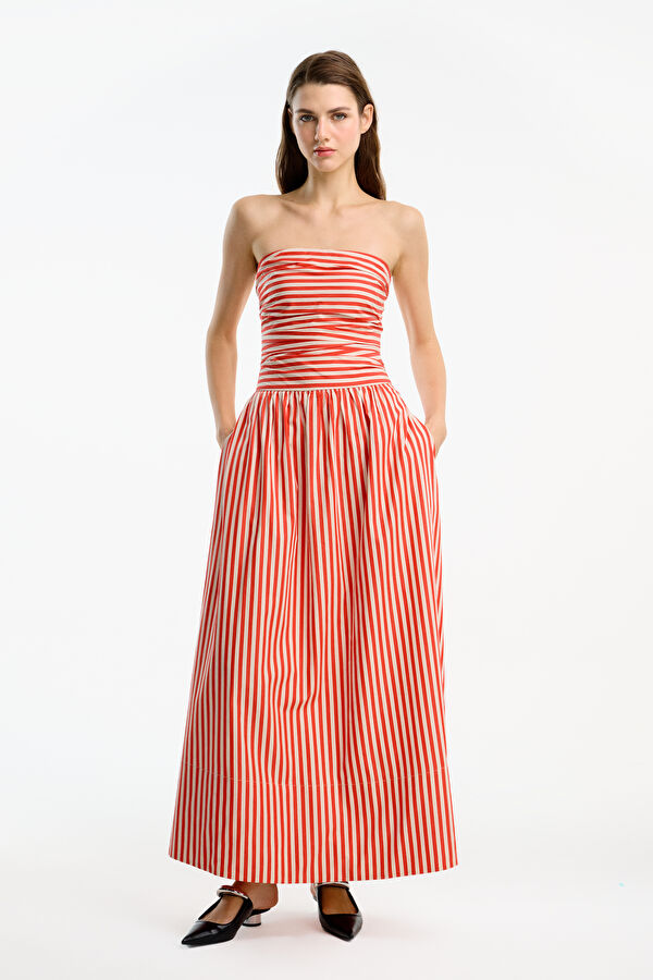Red Striped Women's Dress