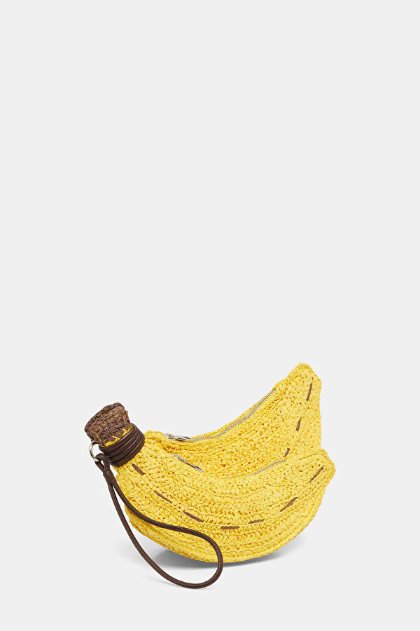 Banana Bunch Wristlet Yellow Raffia Bag 2
