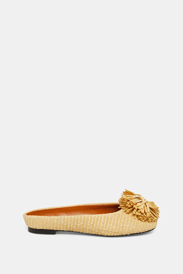 Pom Pom Riad Beige Women's Ballet Flats