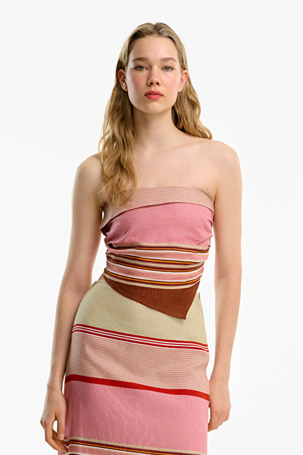 Rose Pink Striped Women's Blouse