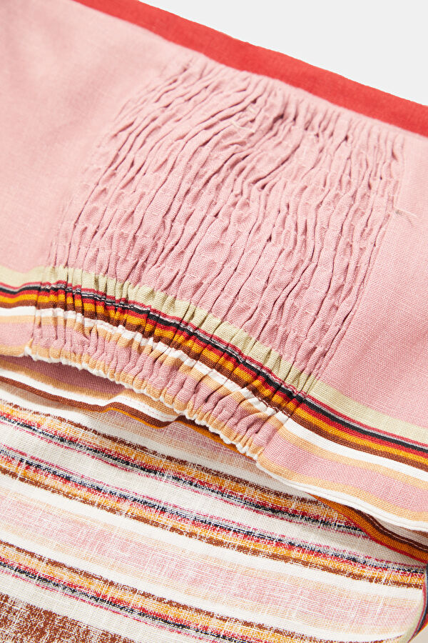 Rose Pink Striped Women's Blouse 7