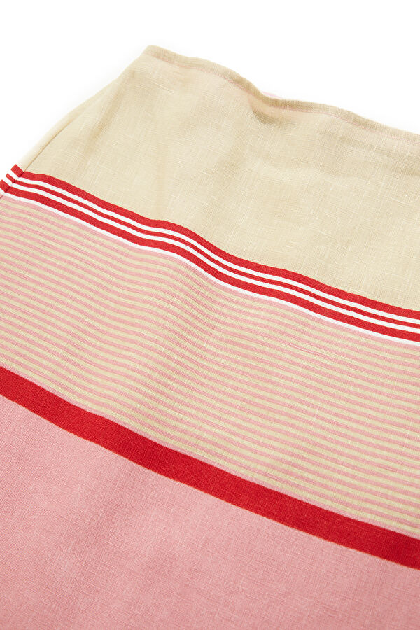 Rose Pink Striped Women's Skirt 6