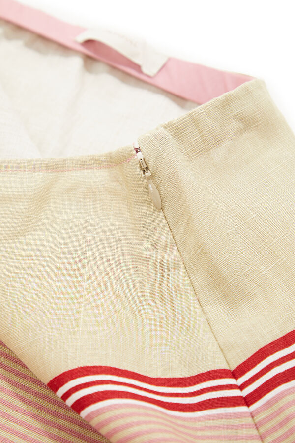Rose Pink Striped Women's Skirt 7