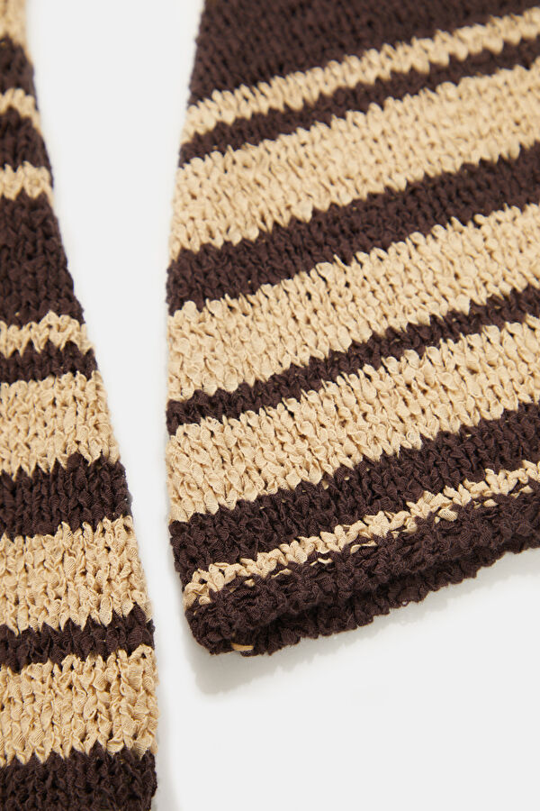 Brown Striped Mini Women's Dress 7
