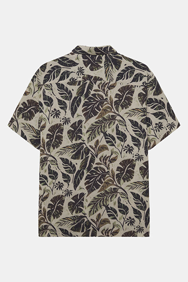 Multicolored Patterned Resort Collar Men's Shirt 2