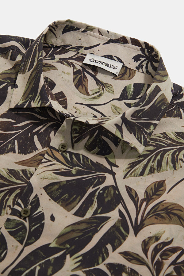 Multicolored Patterned Resort Collar Men's Shirt 3