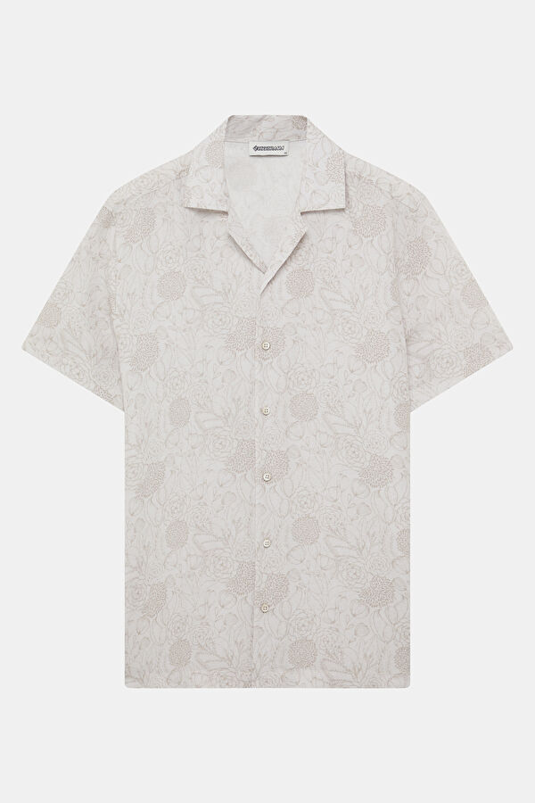Multicolored Patterned Resort Collar Men's Shirt