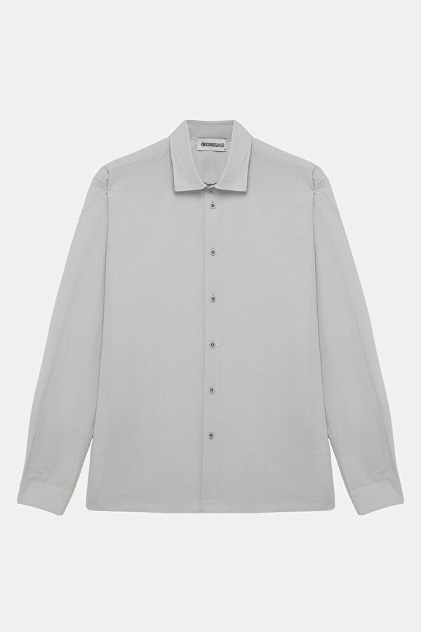 Light Grey Regular Men's Shirt