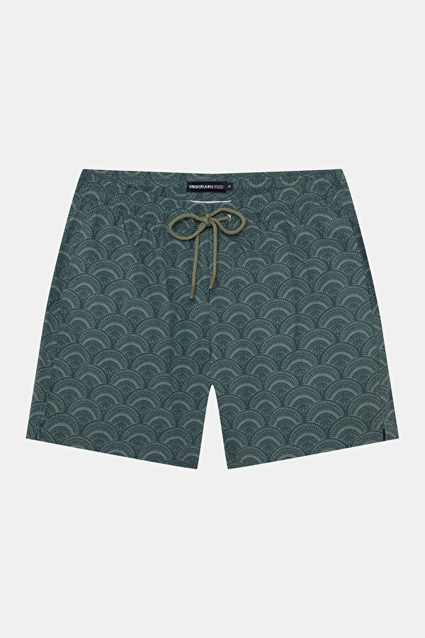 Khaki Design Filled Elastic Swimsuit