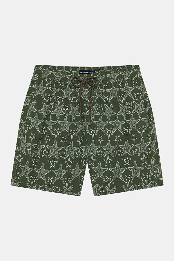 Khaki Design Filled Elastic Swimsuit