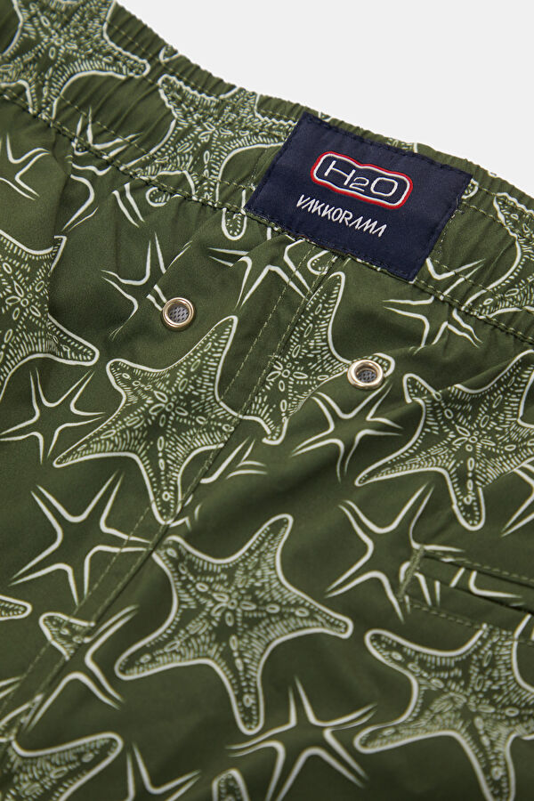 Khaki Design Filled Elastic Swimsuit 5