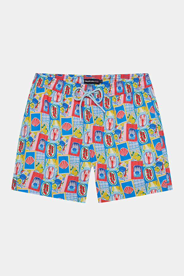 Multicolor Design Filled Elastic Swimsuit
