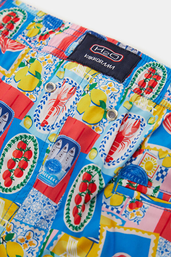 Multicolor Design Filled Elastic Swimsuit 5