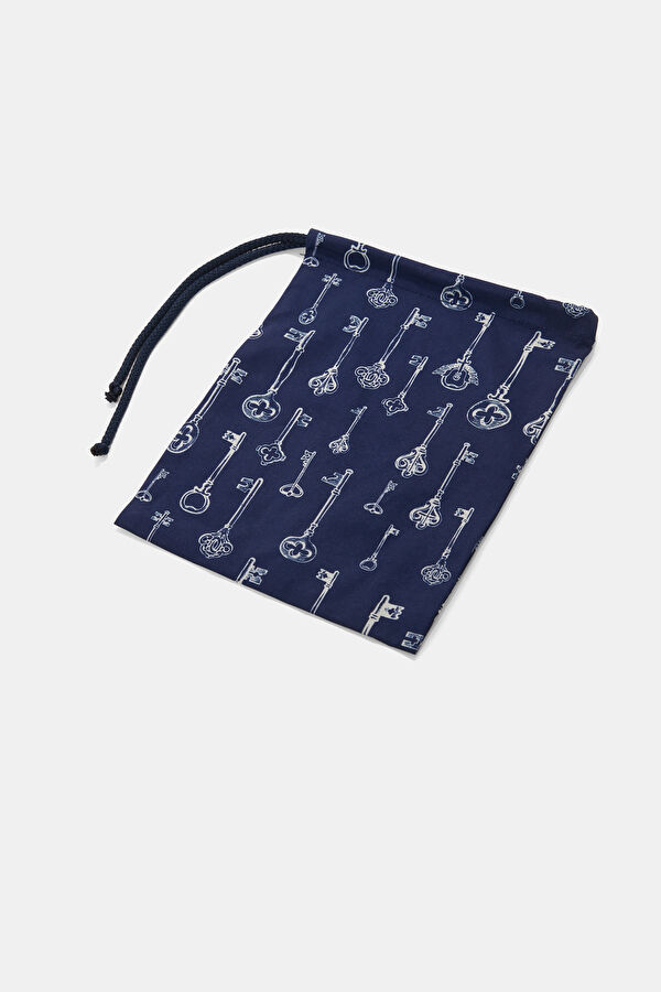 Navy Blue Design Filled Elastic Swimsuit 6