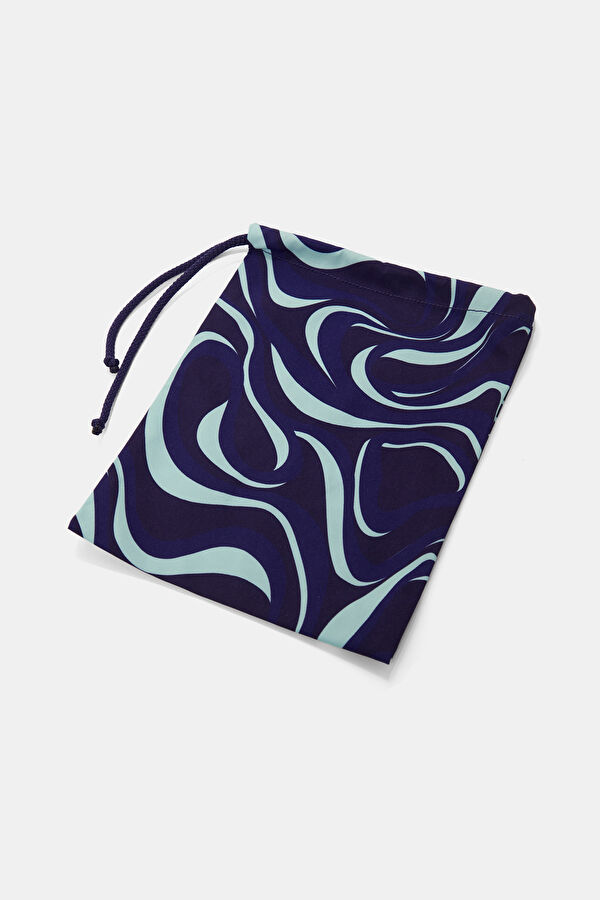 Navy Blue Design Filled Elastic Swimsuit 6