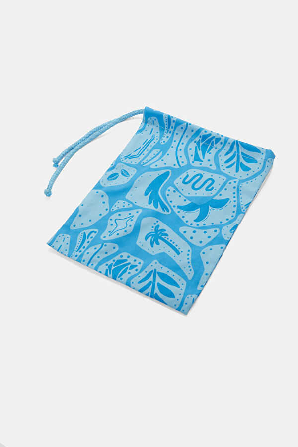 Blue Design Filled Elastic Swimsuit 5