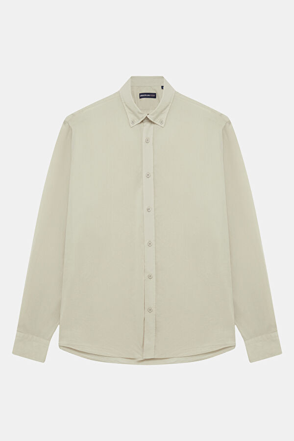 Relax Fit Stone Button-Down Collar Men's Shirt
