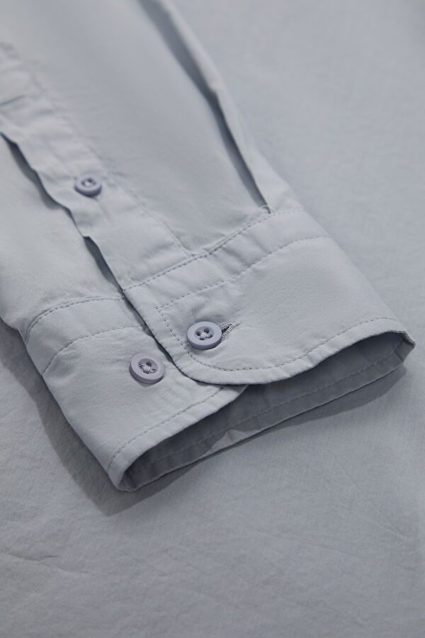 Relax Fit Grey Button-Down Collar Men's Shirt 5