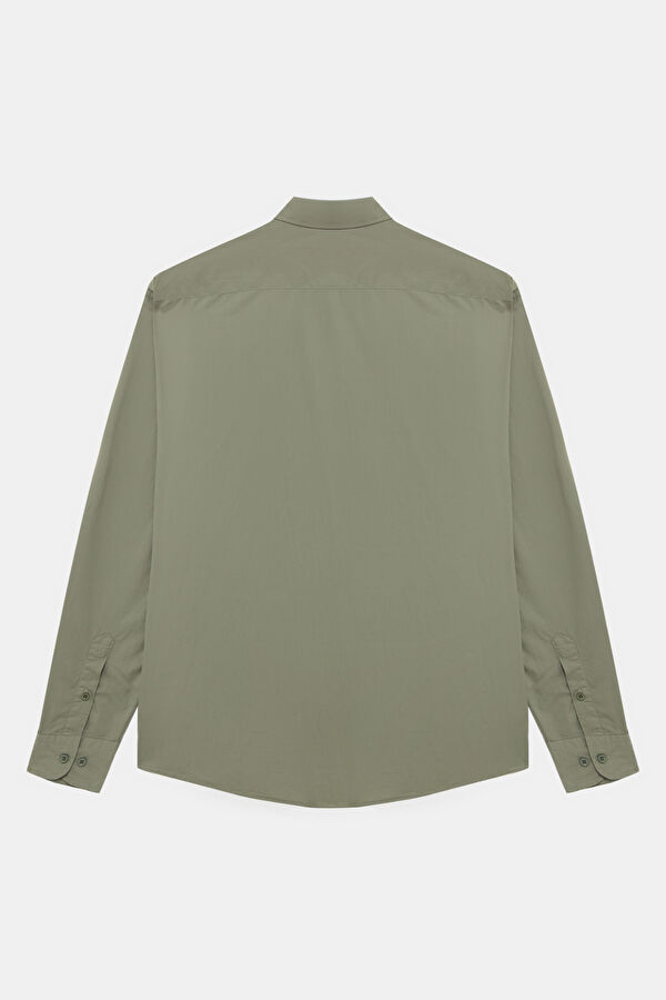 Relax Fit Khaki Button-Down Collar Men's Shirt 2