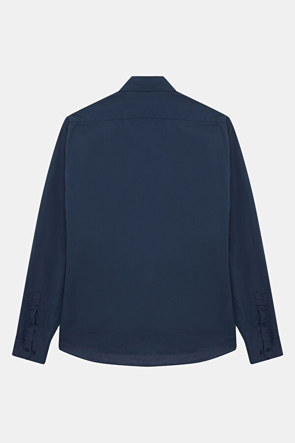 Relax Fit Navy Button-Down Collar Men's Shirt 2