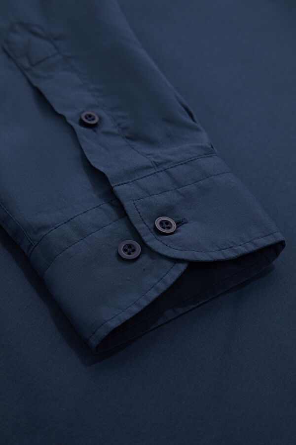 Relax Fit Navy Button-Down Collar Men's Shirt 5