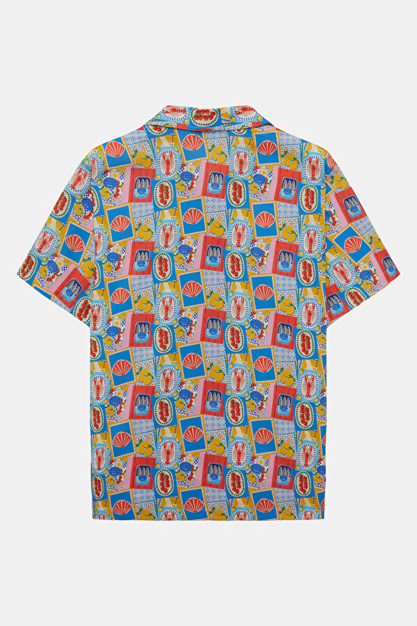 Multicolored Patterned Resort Collar Men's Shirt 2