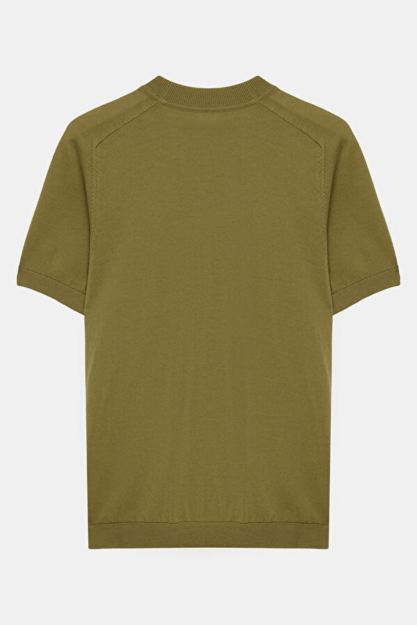 Haki Erkek Triko T-Shirt 2