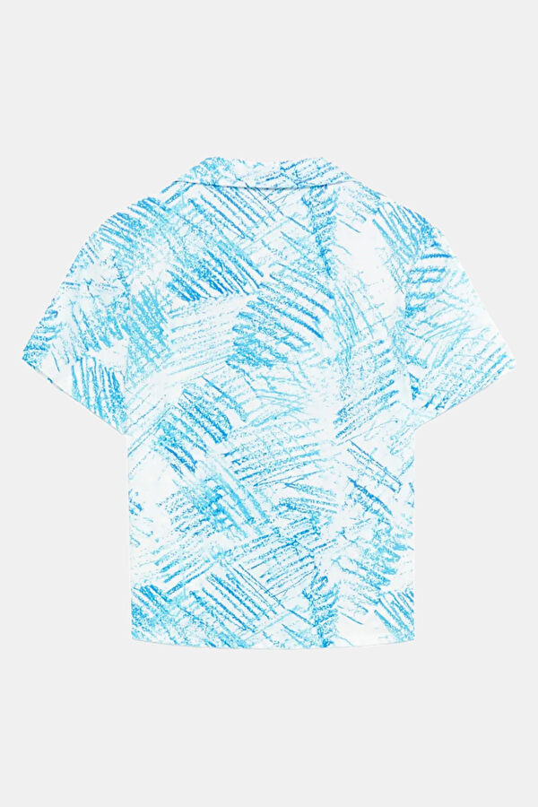 Blue Patterned Kids Shirt 2