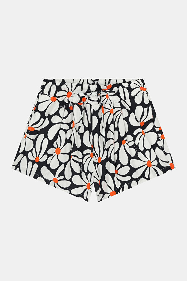White Patterned Kids Shorts 2
