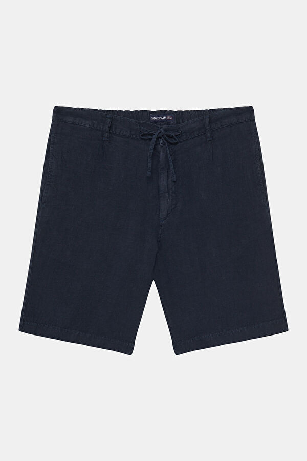Navy Linen Men's Shorts