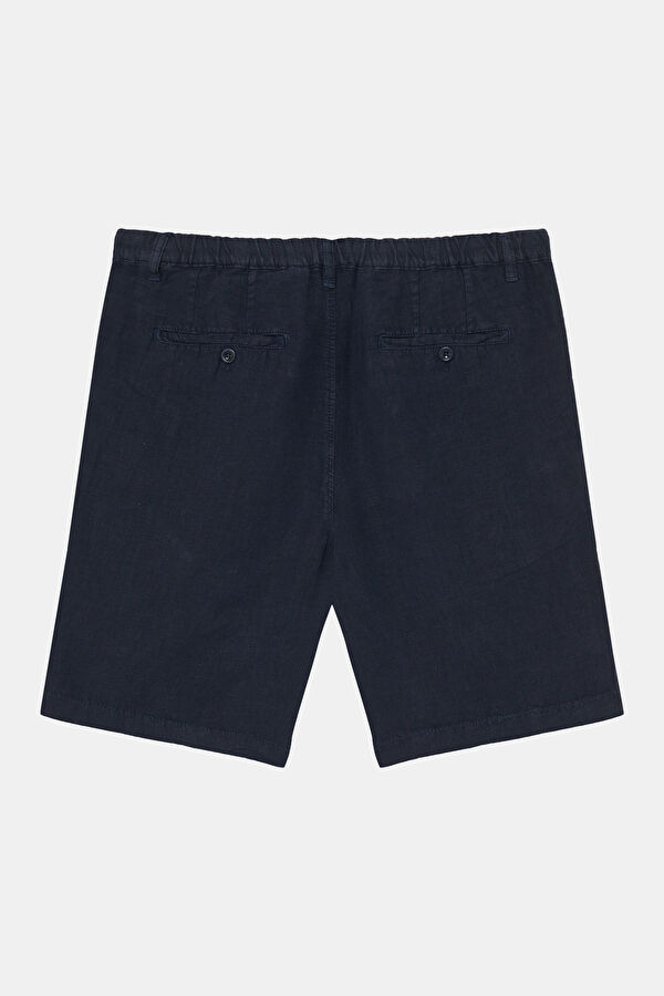 Navy Linen Men's Shorts 2