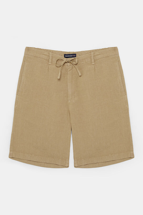 Camel Linen Men's Shorts