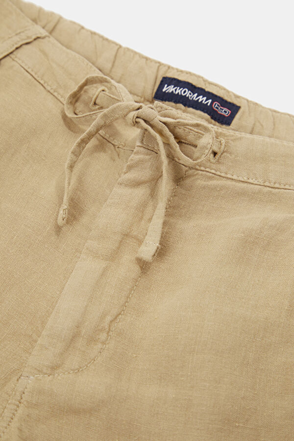 Camel Linen Men's Shorts 3