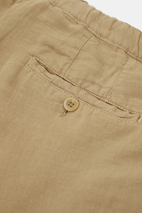 Camel Linen Men's Shorts 5