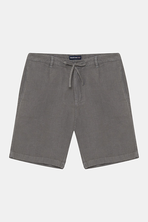Men's Gray Linen Shorts