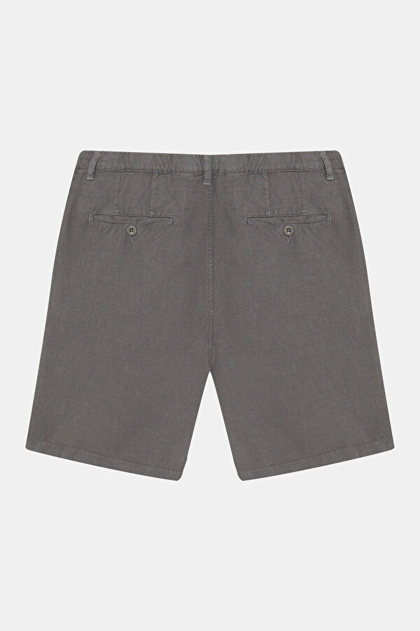 Men's Gray Linen Shorts 2