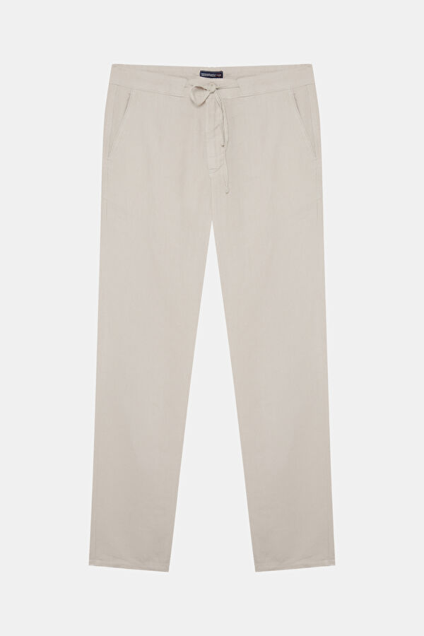 Relax Fit Straight Linen Men's Trousers