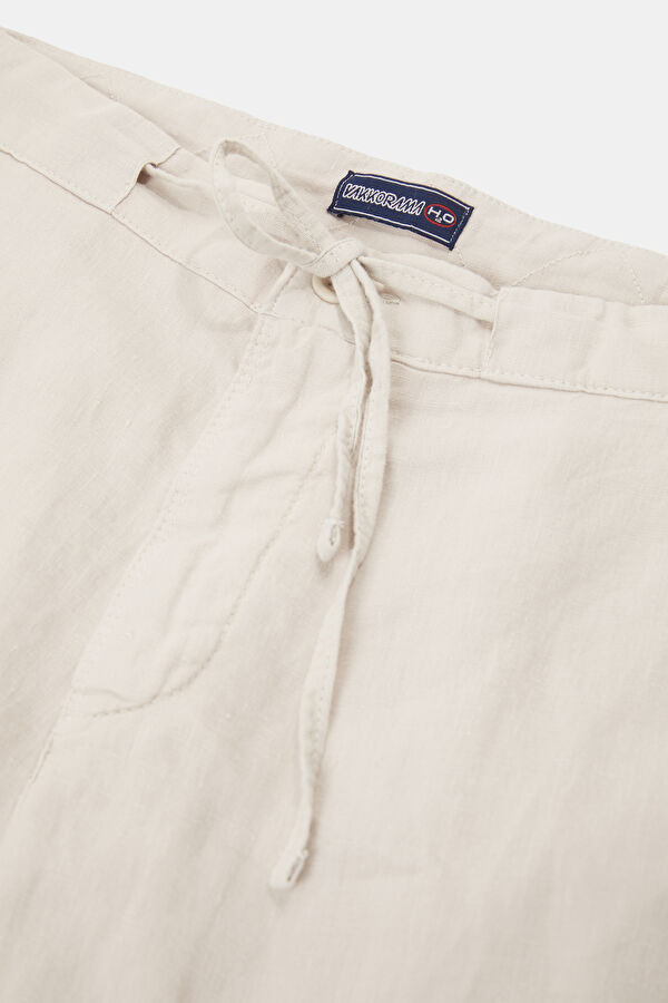 Relax Fit Straight Linen Men's Trousers 3