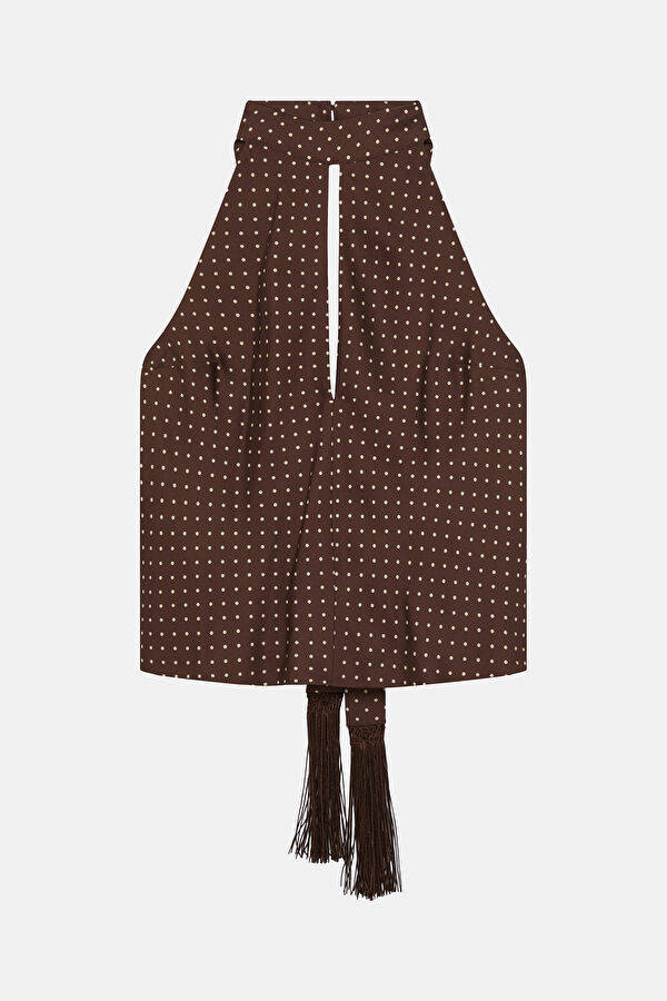Brown Polka Dot Sleeveless Women's Blouse