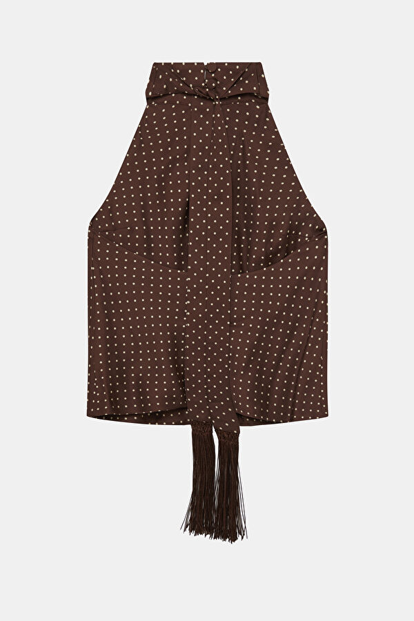 Brown Polka Dot Sleeveless Women's Blouse 2